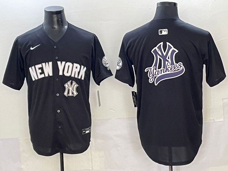 Men 2025 New York Yankees Blank Black Nike MLB Jersey style 0026->new york yankees->MLB Jersey